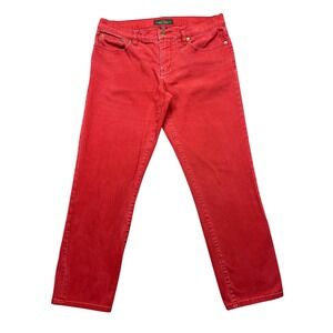 Lauren Jeans Co. Modern Straight Ankle Red Denim Jeans‎ Sz 6 Fits 31" LRL